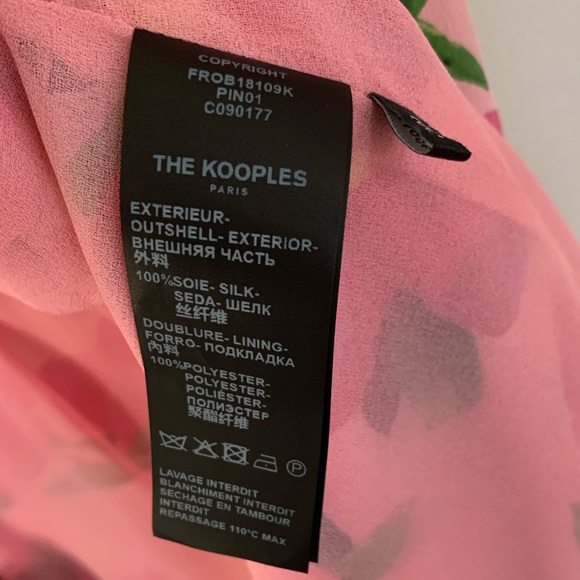 The Kooples Mini Faux Wrap Silk “Peony in Love” Floral Pink Party Dress, NWT! - Picture 16 of 17